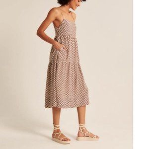 Abercrombie & Fitch Tiered Trapeze Midi Dress